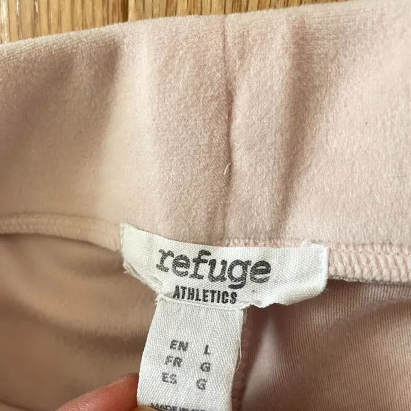 Refuge Baby Pink Velour Wide Leg Sweatpants Womens Large Balletcore - Image 2