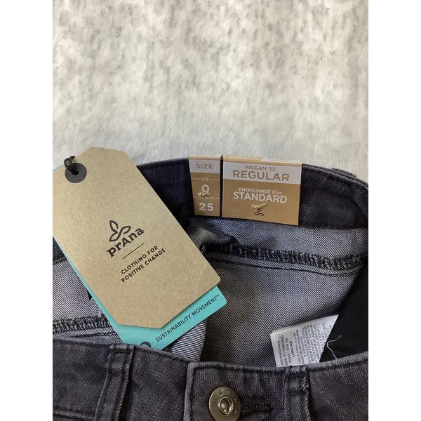 Prana Kayla High Rise Jean Womens 0 25 Solid Denim Dark Grey Black 1968371 - Image 7