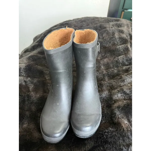 CHOOKA WOMEN'S CITY SOLID MID HEIGHT RAIN BOOTS 9 BLACK SHOES - Image 2
