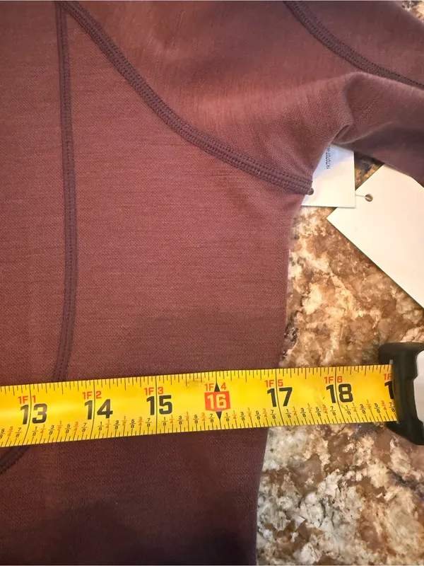 Halfdays Fay Merino Base Layer Top Women's L Brown Mock Neck Long Sleeve Wool - Image 8