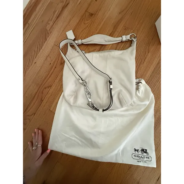 Auth Coach Kristin Leather Hobo 2WAY Shoulder Bag‎ Pink Beige 16808 Dustbag - Image 6