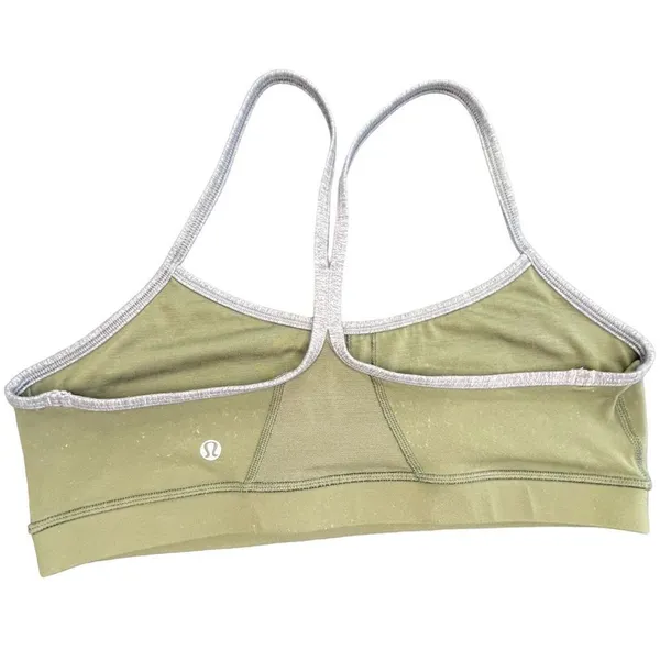 Lululemon Green and Grey Razor Back Pullover Sports Bra - Image 2