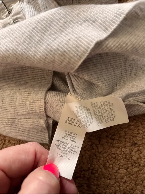 AERIE Ribbed Gray Cotton Tank Top Women’s Sz XS EUC - Image 4