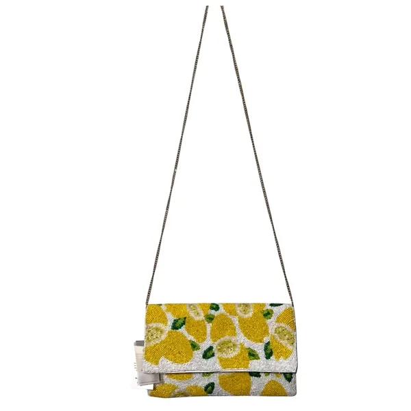 ANTIK KRAFT Beaded Lemon Crossbody Purse Handmade‎ Chain Strap - Image 4