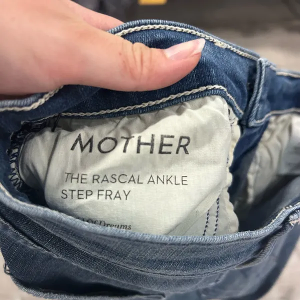 MOTHER Rascal Ankle Straight Leg Fray Field of Dreams Jeans Size 25 - Image 6