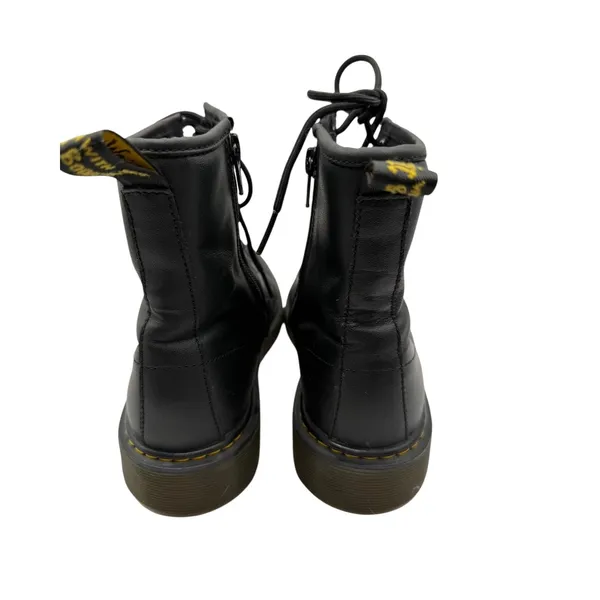 Dr. Martens Junior Softy Leather Boots Women 7 Black Side Zip Lace Up Combat - Image 7