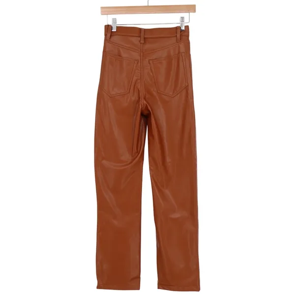 Abercrombie & Fitch The 90s Straight Ultra High Rise Vegan Leather Pants 0s - Image 5