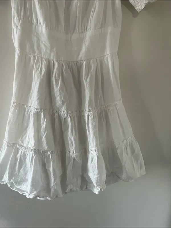 Altar'd State White 100% Cotton Milkmaid Puff Sleeve Mini Dress M Cottagecore - Image 4