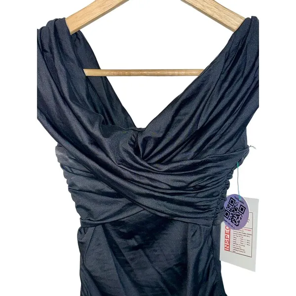Abercrombie & Fitch Black Ruched Wrap Stretch Bodysuit Tank Top Womens Size M - Image 3