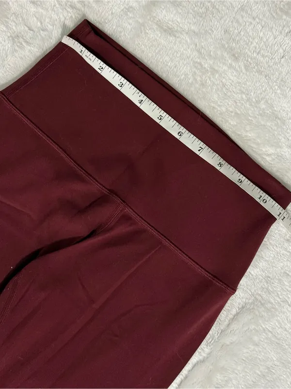 Lululemon High Rise Leggings Burgundy Maroon Yoga Pants Size 4 - Image 10