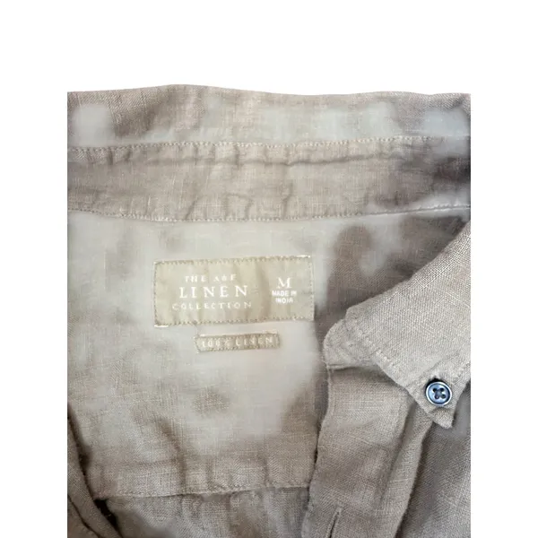 Abercrombie & Fitch The A&F Linen Collection Shirt Sage Green Button Down M‎ - Image 3