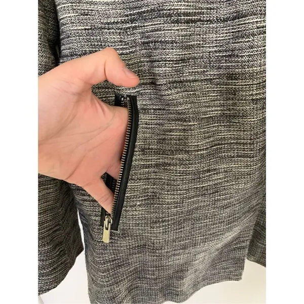 Maje Long Gray Cotton Linen Stretch Asymmetric Zip Coat women’s size 36 Small - Image 5