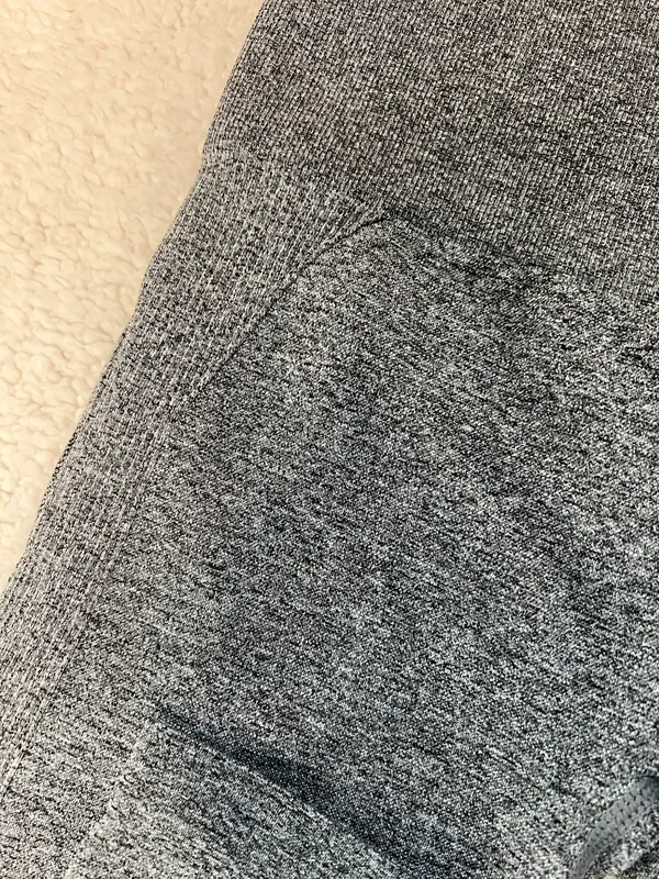 Workout Yoga Athletic Leggings Heather Gray Banded Waist - Image 6