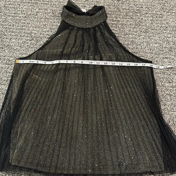NWT Express Shimmer Pleated Top Sz M - Image 6