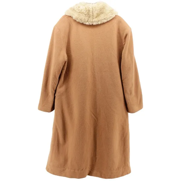 Y2K‎ Farina 2 Penny Lane Faux Fur Trim Trench Coat Old Money Mob Wife M/L - Image 5