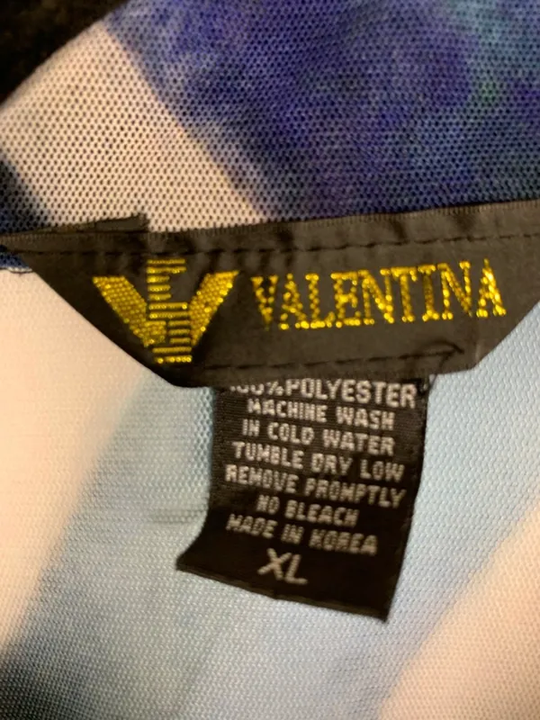 Valentina Womens XL Mesh Jacket Blue Green Tropical Print Sheer Lightweight - Image 11