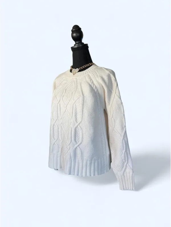 Hobbs London Old Money Quiet Luxury Cable Knit Sweater Size Large - Image 5
