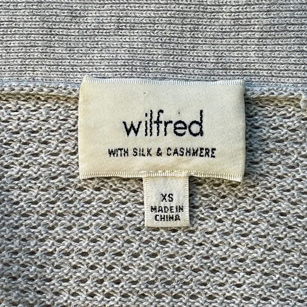Aritzia Wilfred Gray Open front Knit Cardigan Silk Cotton Cashmere Minimalist XS - Image 5