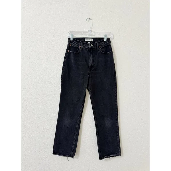 Abercrombie & Fitch The Ankle Straight Ultra High Rise Curve Love Jeans 25 Black - Image 2