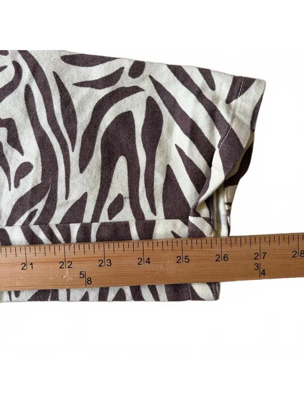 Lucy & Yak Dungarees Overalls Zebra Print Cream Brown Organic Cotton US Size 2R - Image 8