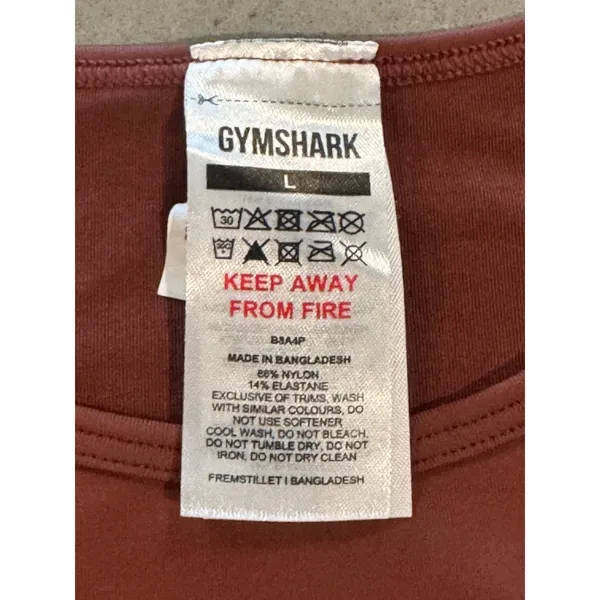 Gymshark Cropped Sweatshirt Maroon‎ Long Sleeve Pullover Women's Size L - Image 3
