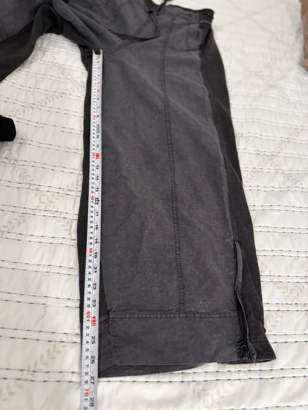 Daily Practice Anthropologie Charcoal Wide Leg Zip Hem Pants Utility Y2K - Image 10