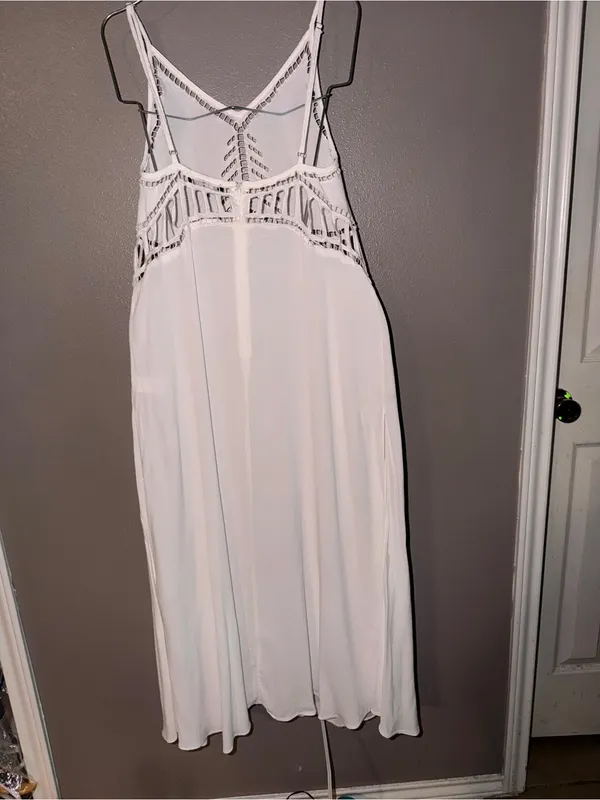 Lulus White Crochet Lace Cover Up Dress Small Beach Resort Vacation - Image 4