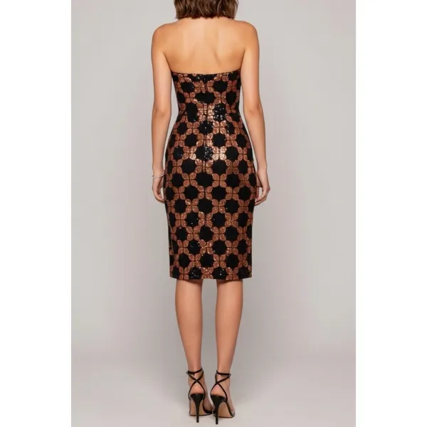 RETROFÊTE Jacqueline Sequin Dress, Black/Pink, Small - Image 4