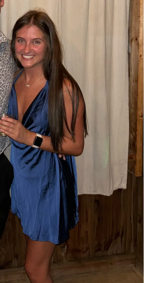 Navy Blue Satin Mini Dress Size XS - Image 5