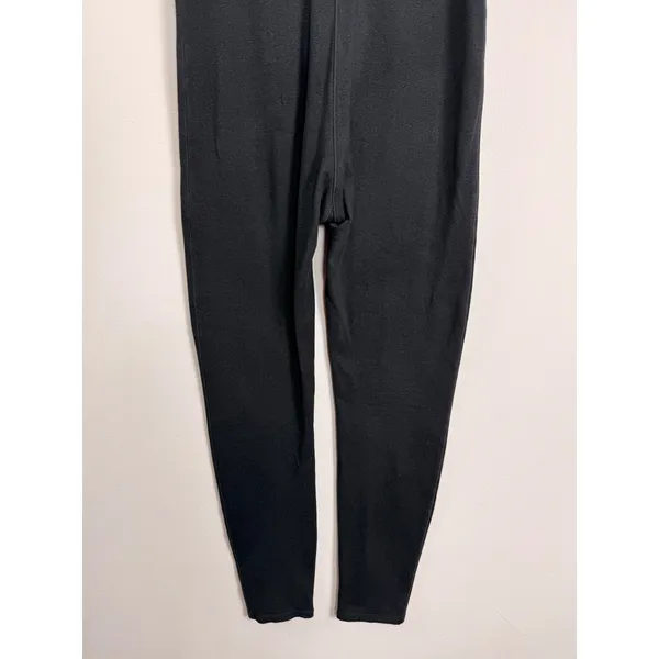 Vuori Women Black Heather Scoop Neck Activewear Jumpsuit Tank Bodysuit Full Leg - Image 4