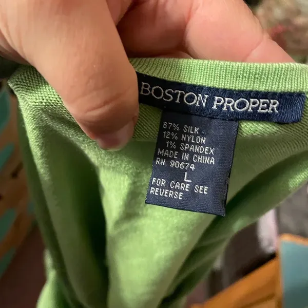 Boston Proper Green Silk Sweater Halter Top - Image 4
