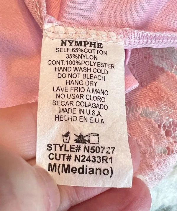 Nymphe Light Pink Strapless Mini Dress Size Medium Juniors? Lace Overlay flirty - Image 5