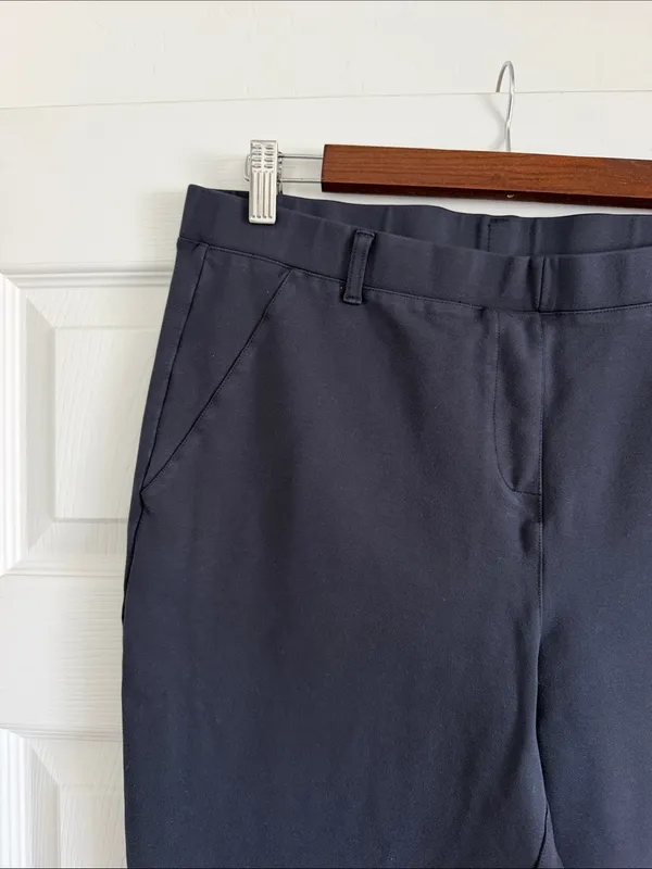 Quince Ultra Stretch Ponte Straight Leg Pants Navy XL Tall Pull-On Career - Image 3