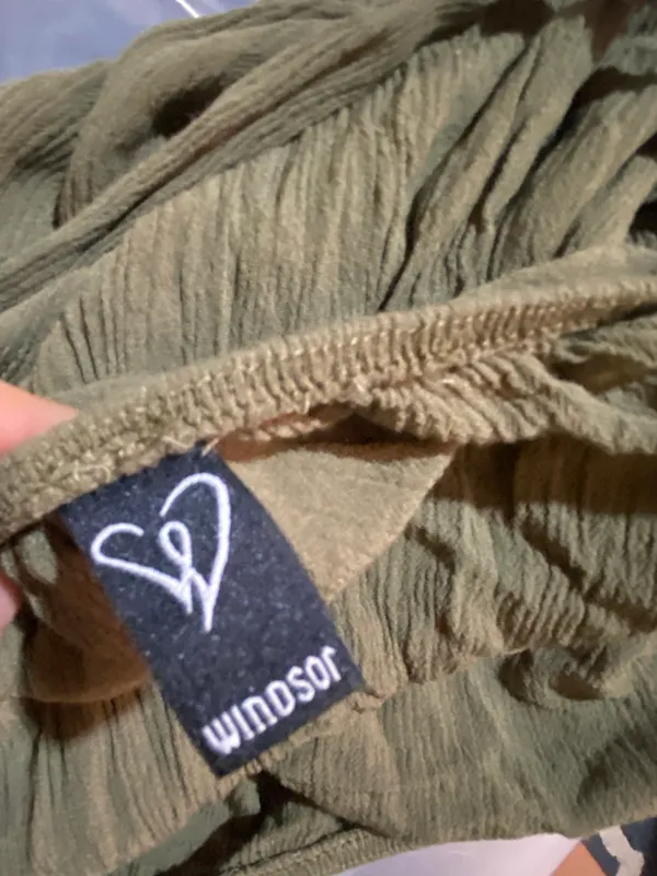 WINSOR Boho Romper shorts Bat Wing-Sleeve Military Green color- woman size XS - Image 8