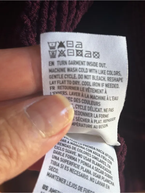 American Eagle Outfitters Maroon Plum Open Front Chunky Knit Cardigan Sweater X - Image 6