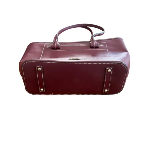 Dooney & Bourke Beacon Collection Matte Bordeaux Vacchetta Leather Shoulder Bag - Image 7