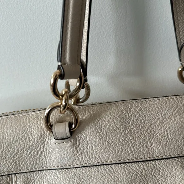 Coach Chalk White Pebbled Leather Lenox Satchel F59325 - Image 5