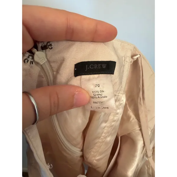Vintage J.Crew Emma 100% Silk Faille Convertible Strapless Dress with Waist Bow - Image 6