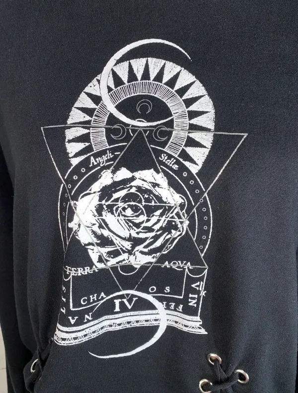 Hot Topic - Geometric Floral Lace Up Sweatshirt size L - Image 9