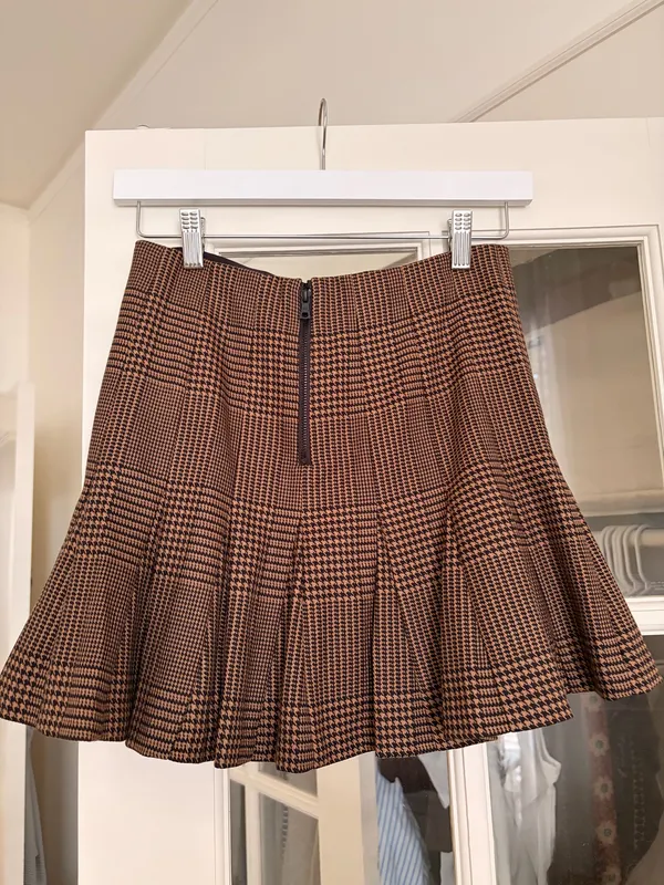 Alice + Olivia Zona Plaid Godet Mini Skirt - Image 5