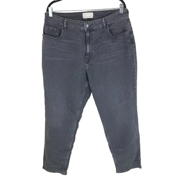 Everlane The Curvy Cheeky Straight Jean Stretch Washed Black Size 34 - Image 7