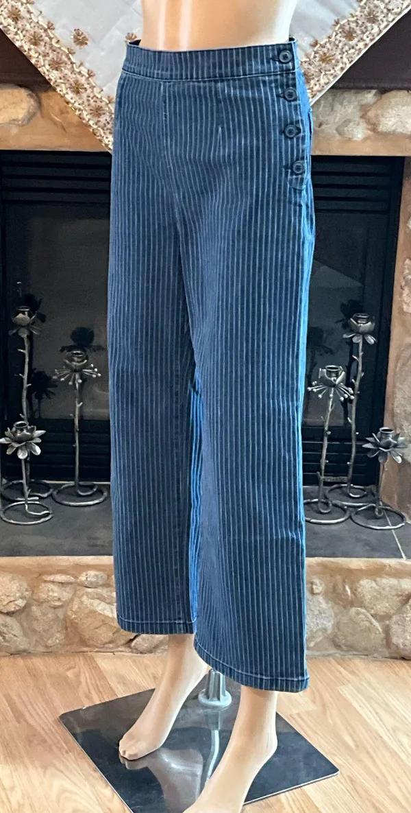 J Crew slim wide leg sailor jeans in stripes - Image 7