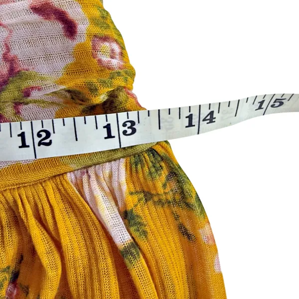 FREE PEOPLE Mirage Convertible Tunic Tank Top Dress Hi Low Yellow Floral Boho - Image 7