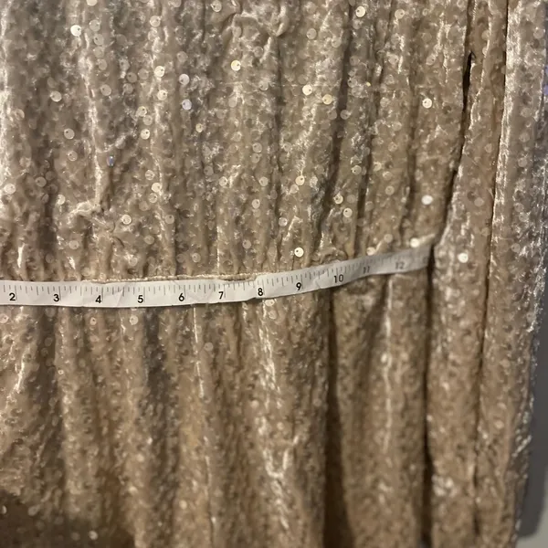 SZ Med GOLD V~Neck plunge neckline Romper, sequins Holiday,Party resort vacation - Image 5