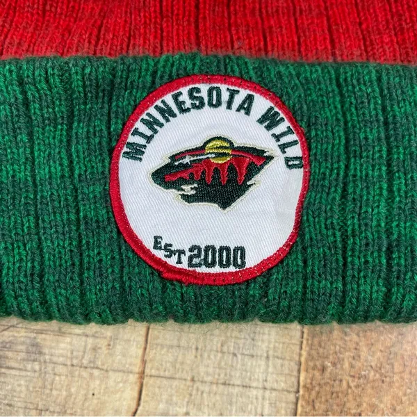 '47 Minnesota Wild Women's Patch Nature Colorblock Pom Beanie Knit Hockey Cuffed - Image 3