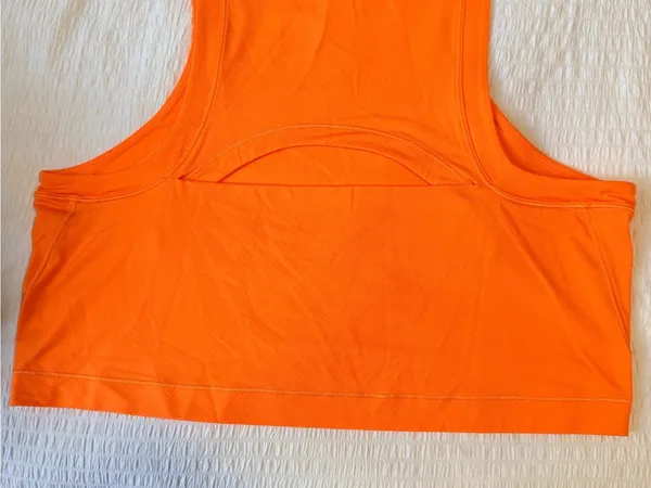 Lululemon Open-Back Cropped Training Tank Top - Vibrant Orange - Image 4