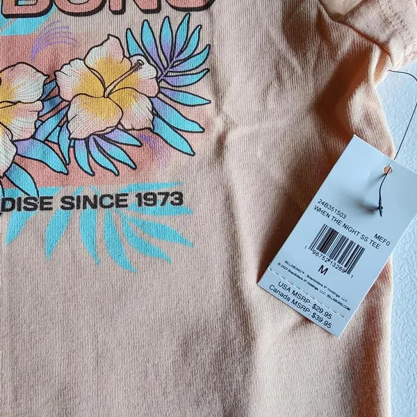 NWT Billabong pink graphic crop tee - Image 3
