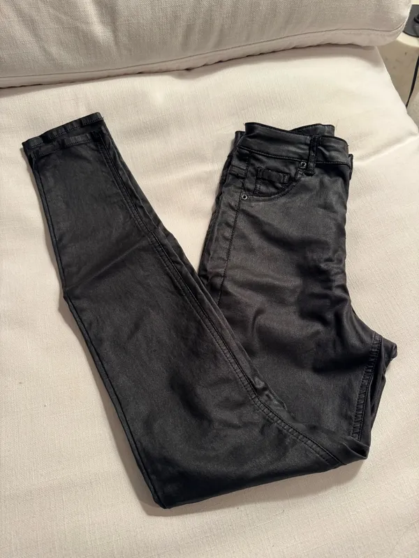 H&M Faux High-Waisted Leather Pants - Image 2