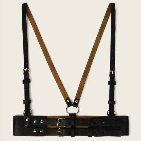 Black Double Underbust Harness Suspender Belt New - Image 3