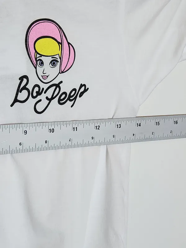 Toy Story Bo Peep White Tie Front Graphic Fitted Tee Size Small NWT - Image 5